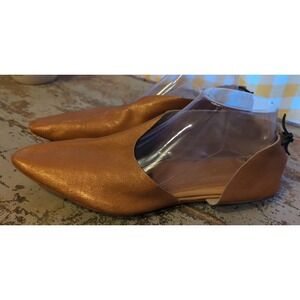 Vintage RILEE Women's Size 9 Shimmery Gold Pointy Toe Slip On Stylish Shoes